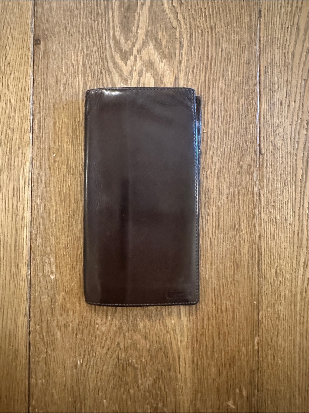 Vintage Coach Men's Long Card Holder Wallet in Dark Brown Leather